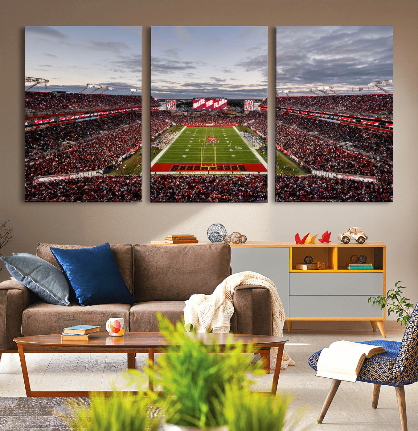 35698-MGV-CV-36X24-Florida Tampa Raymond James Stadium Wall Art Canvas Print - NFL Football Stadium Print Canvas