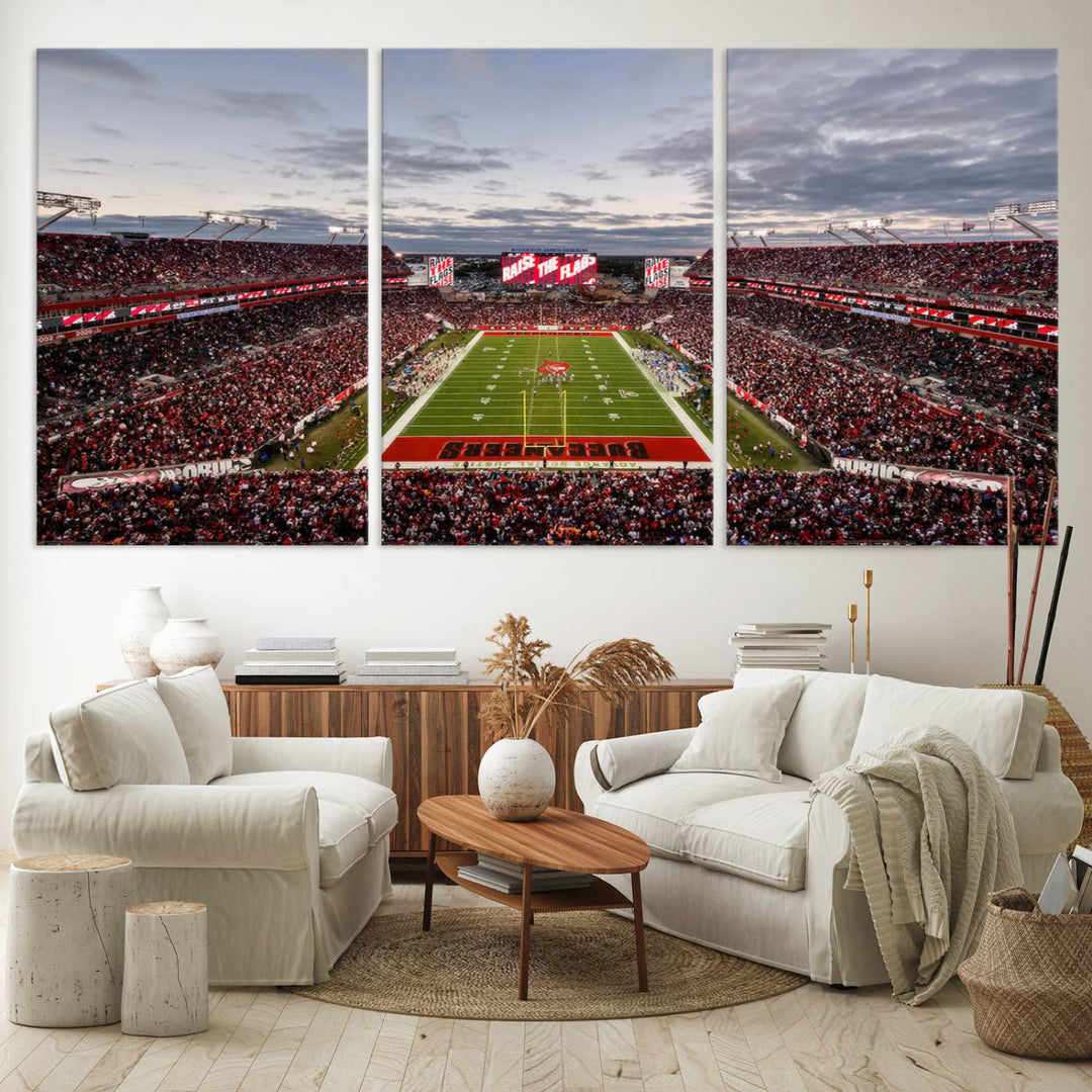 Florida Tampa Raymond James Stadium Wall Art Canvas Print - NFL Football Stadium Print