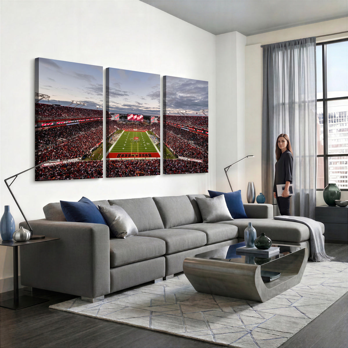 35698-MGV-CV-36X24 - Florida Tampa Raymond James Stadium Wall Art Canvas Print - NFL Football Stadium Print Canvas