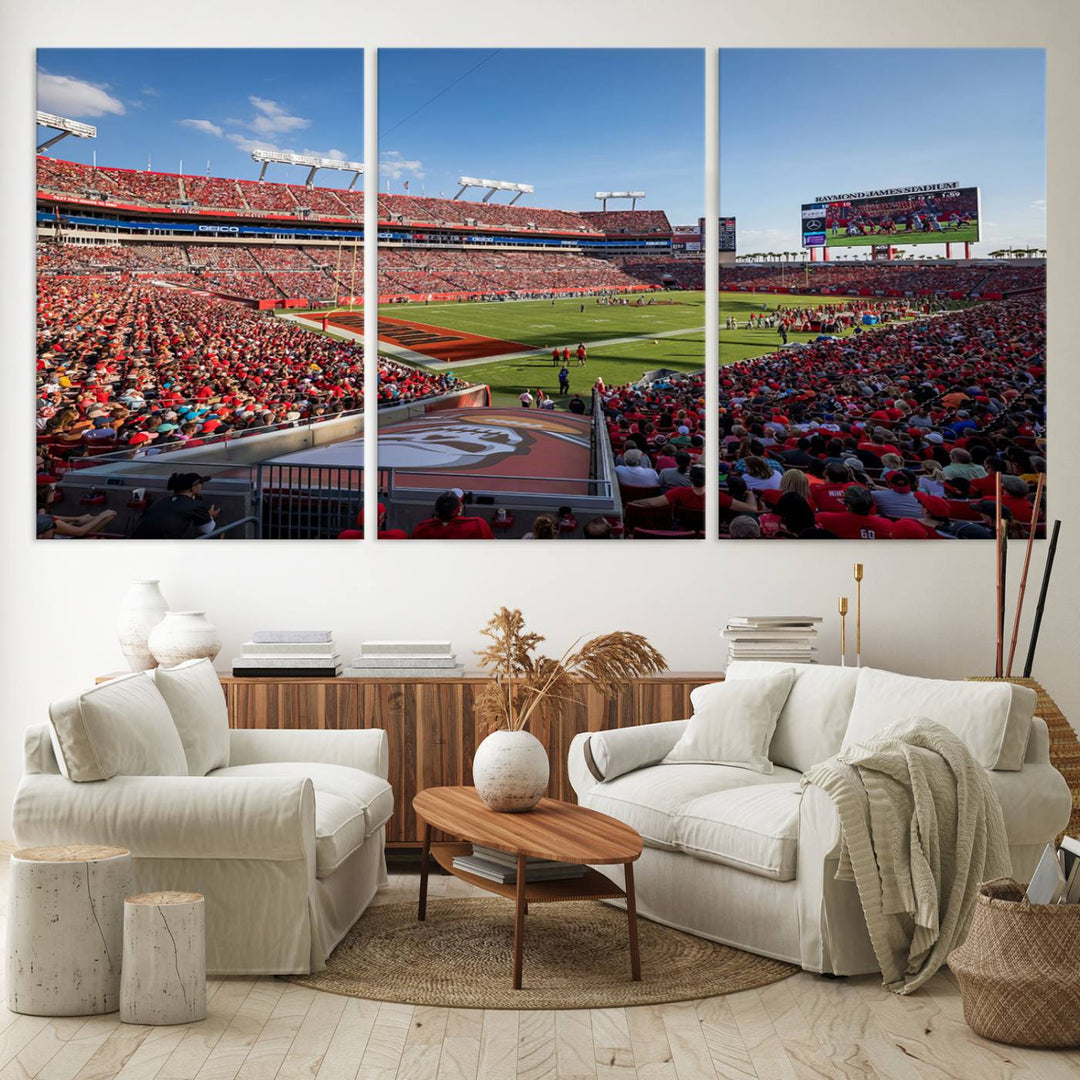 Florida Tampa Raymond James Stadium Wall Art Canvas Print - NFL Football Stadium Print