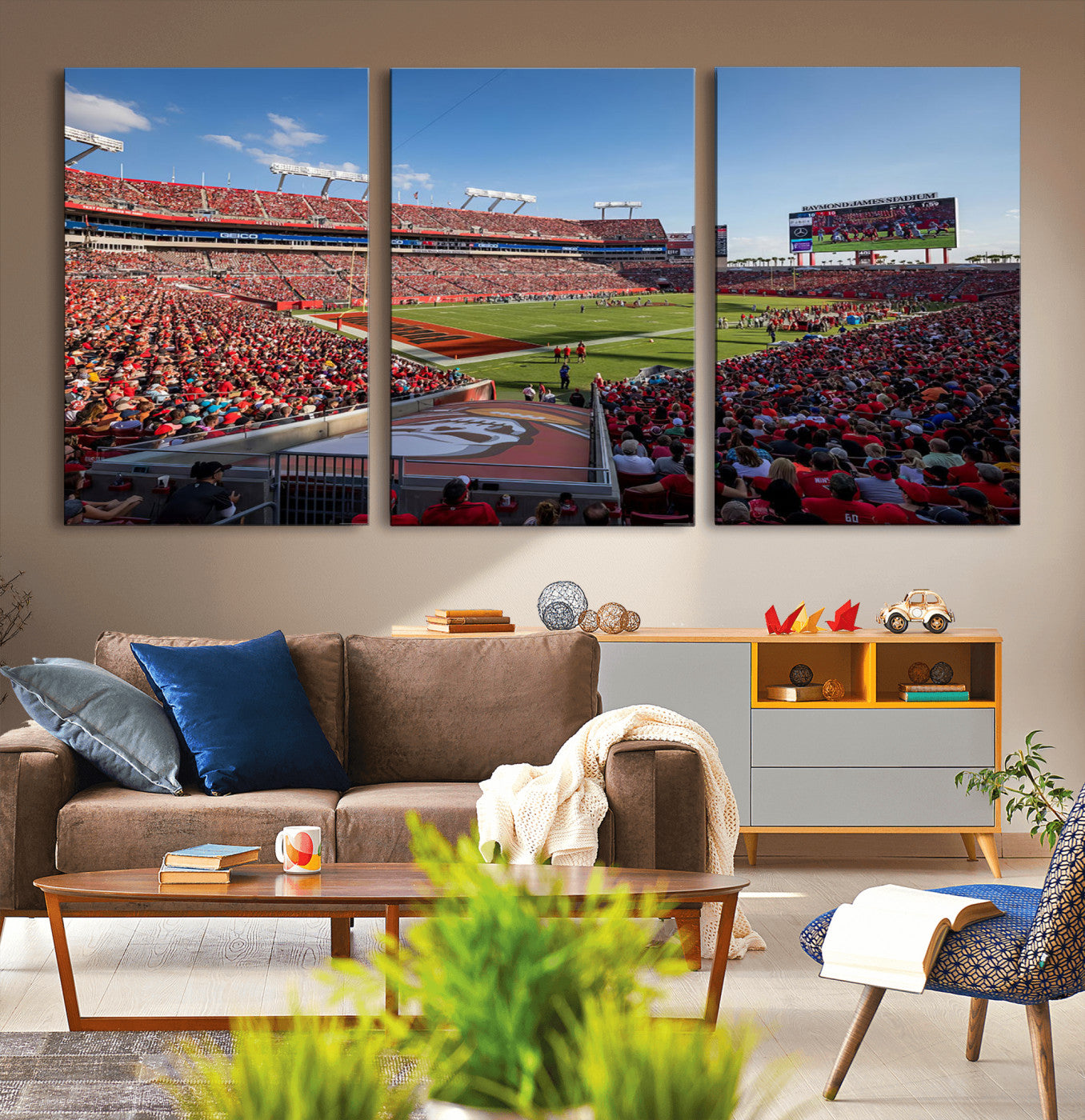 MGV-CV-60X30-3P - Florida Tampa Raymond James Stadium Wall Art Canvas Print - NFL Football Stadium Print