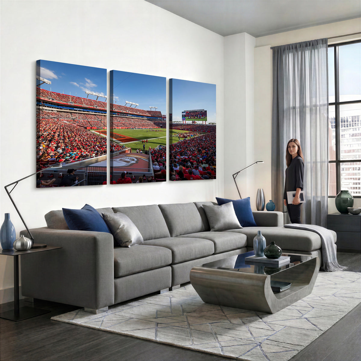 65229-MGV-CV-36X24 - Florida Tampa Raymond James Stadium Wall Art Canvas Print - NFL Football Stadium Print