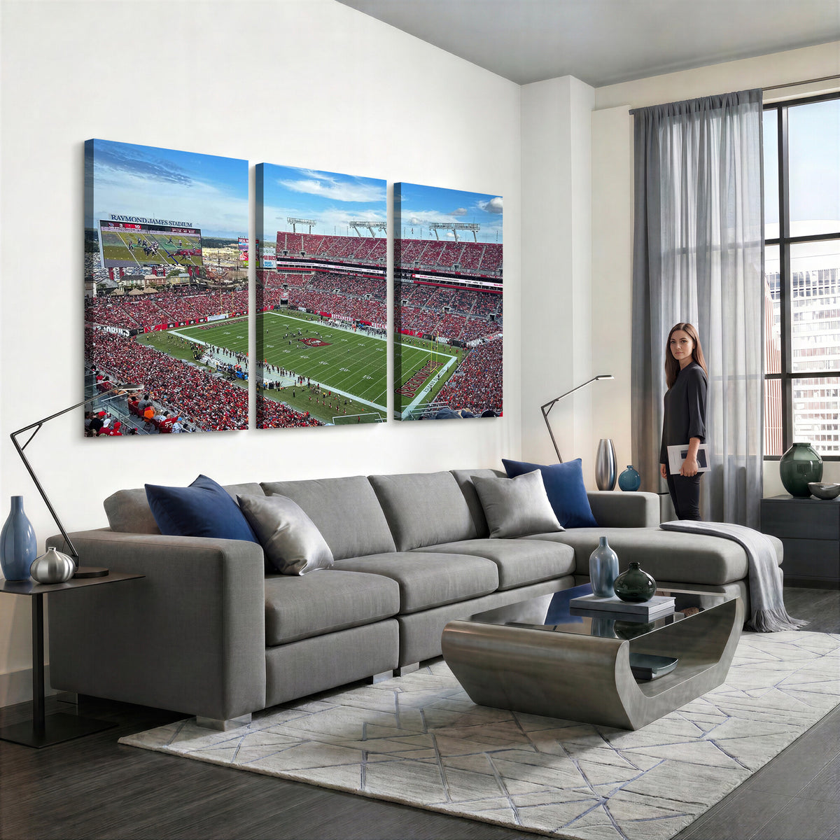 52828-MGV-CV-36X24 - Florida Tampa Raymond James Stadium Wall Art Canvas Print - NFL Football Stadium Print Canvas