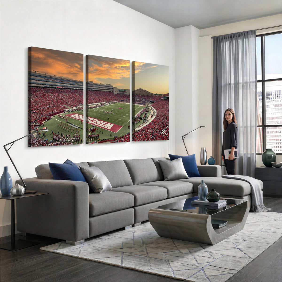 41472-MGV-CV-36X24 - Camp Randall Stadium Wisconsin Badgers Large Wall Art Canvas Print | College Football Stadium Wall