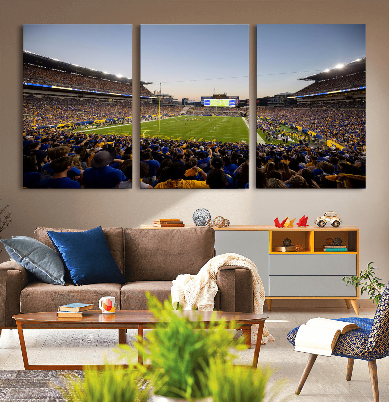 41853-MGV-CV-36X24-Pittsburgh Panthers Football Team Print - Pittsburgh Acrisure Stadium Wall Art Canvas Print