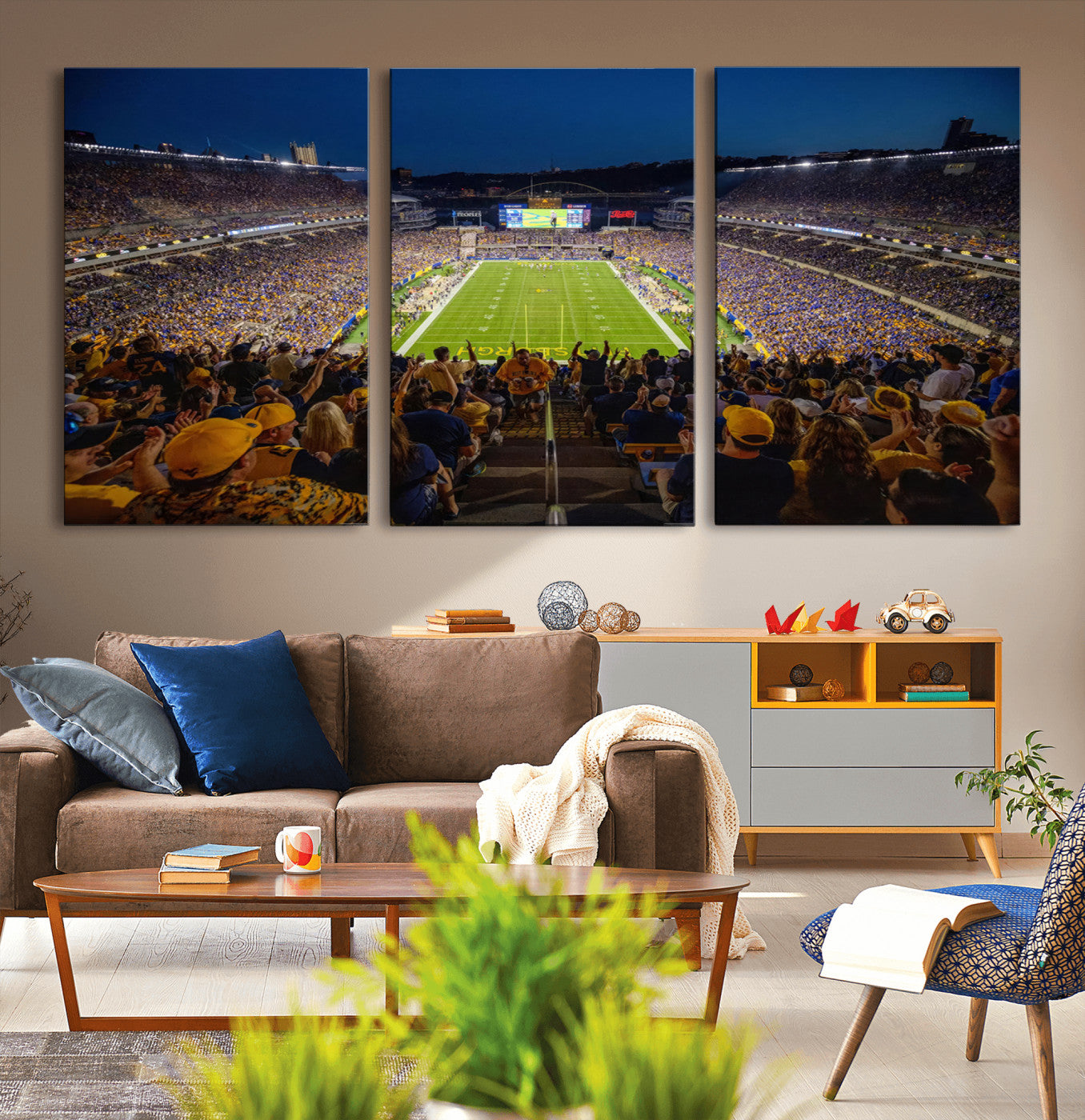 62297-MGV-CV-36X24-Pittsburgh Panthers Football Team Print - Pittsburgh Acrisure Stadium Wall Art Canvas Print