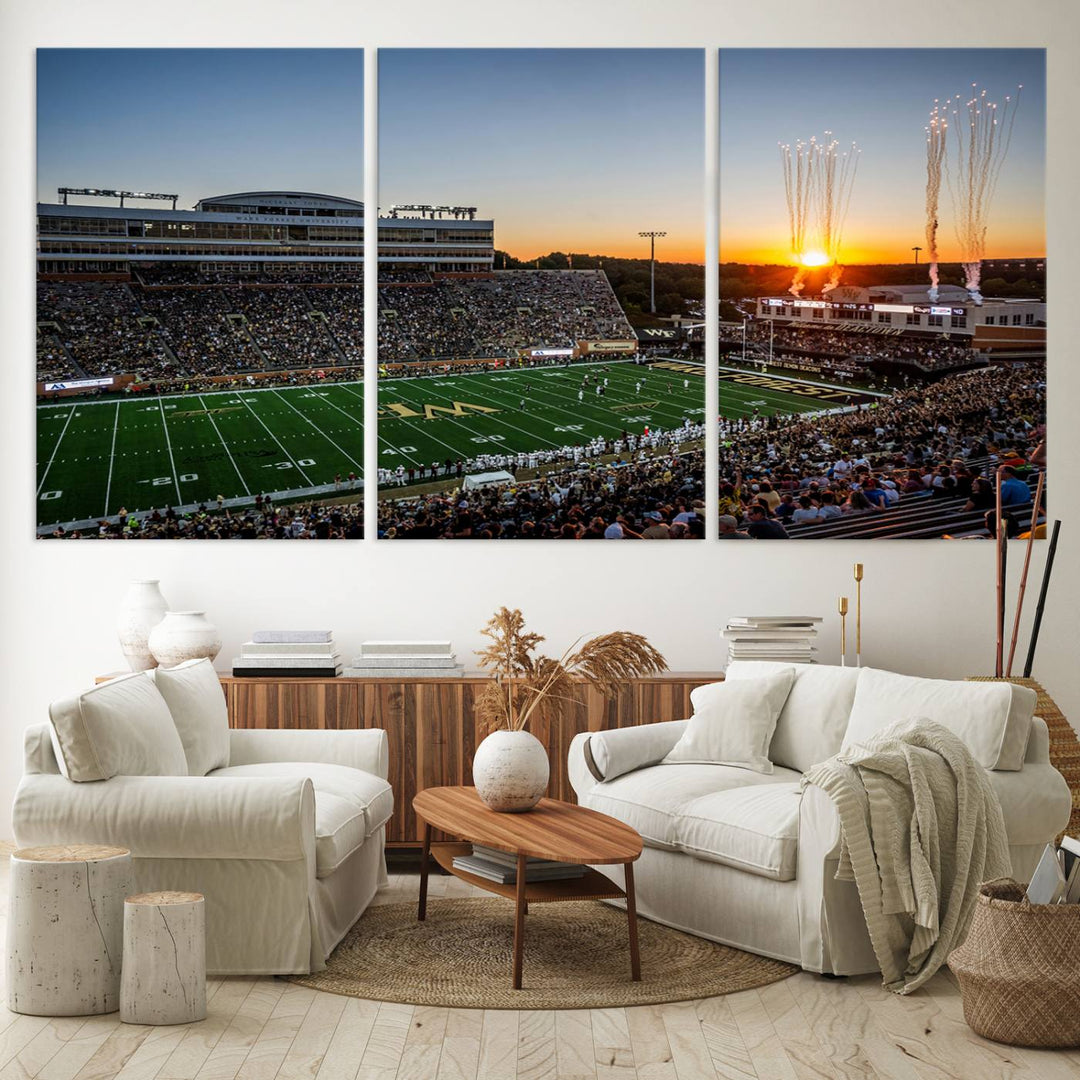 Demon Deacons Football Team Print - Winston-Salem Allegacy Federal Credit Union Stadium Wall Art Canvas Print