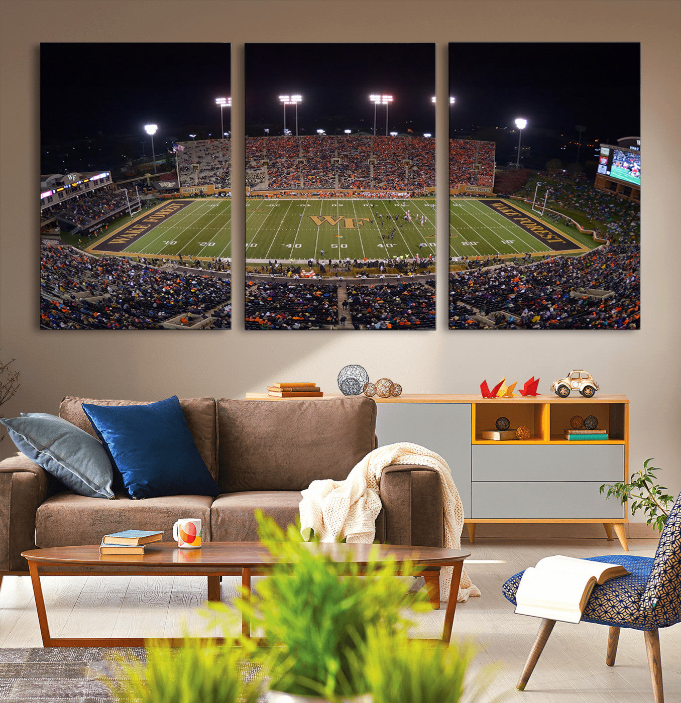 26033-MGV-CV-36X24-Demon Deacons Print Canvas, Football Team Print - Winston-Salem Allegacy Federal Credit Union