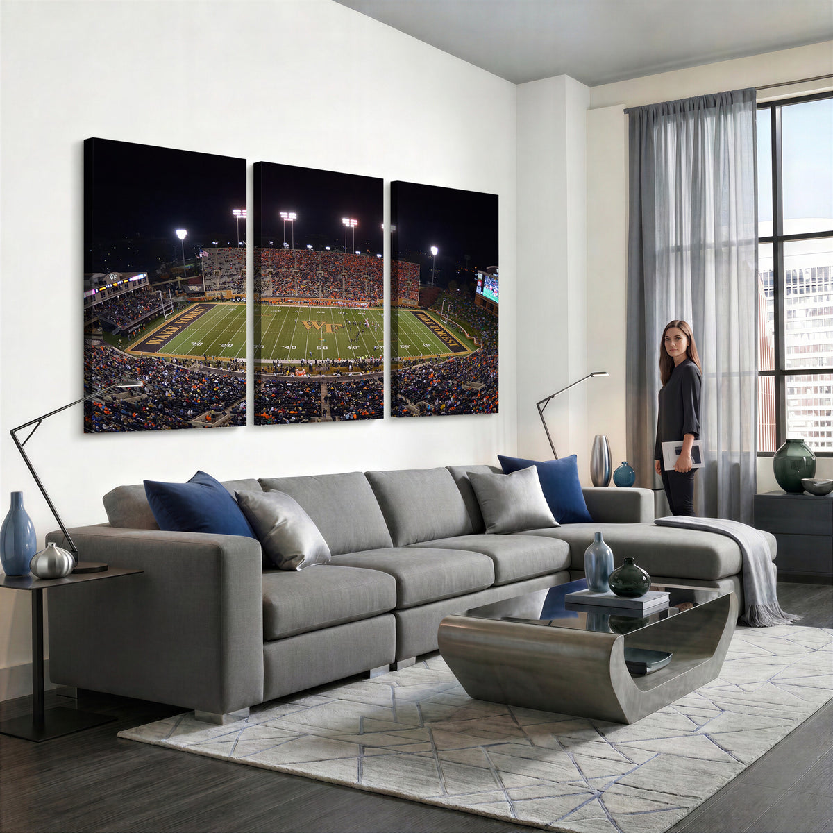 26033-MGV-CV-36X24 - Demon Deacons Print Canvas, Football Team Print