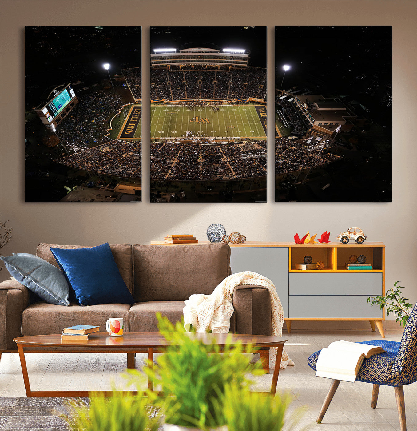 MGV-CV-60X30-3P - Wake Forest University Demon Deacons Canvas Printi, Football Team Print - Winston-Salem Allegacy