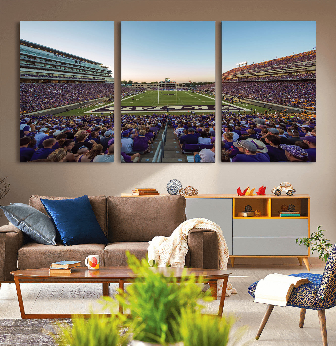 MGV-CV-60X30-3P - Kansas State University Wildcats Football Team Print - Manhattan Bill Snyder Family Football Stadium