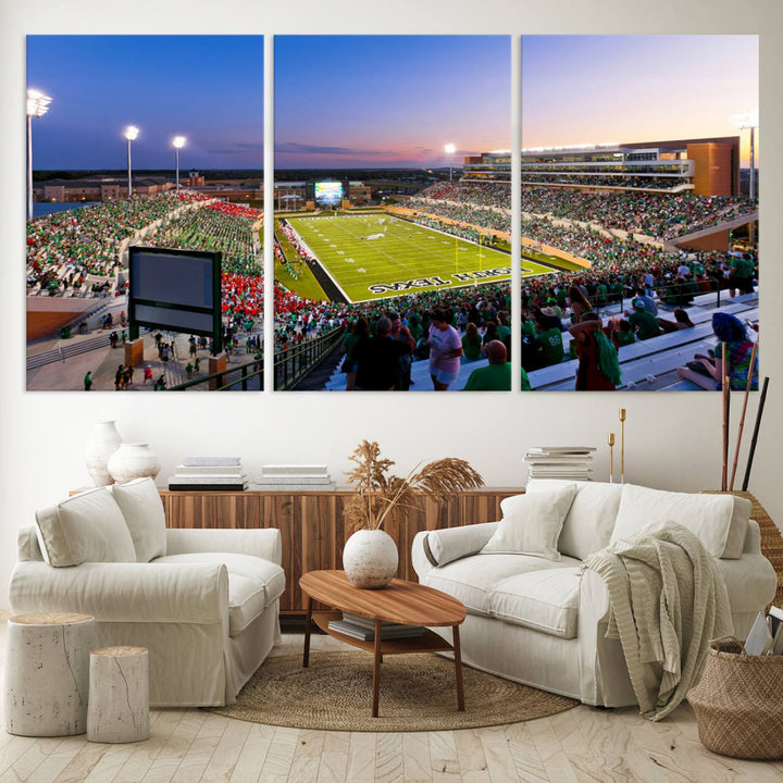 University of North Texas Mean Green Football Team Print - Denton DATCU Stadium Wall Art Canvas Print