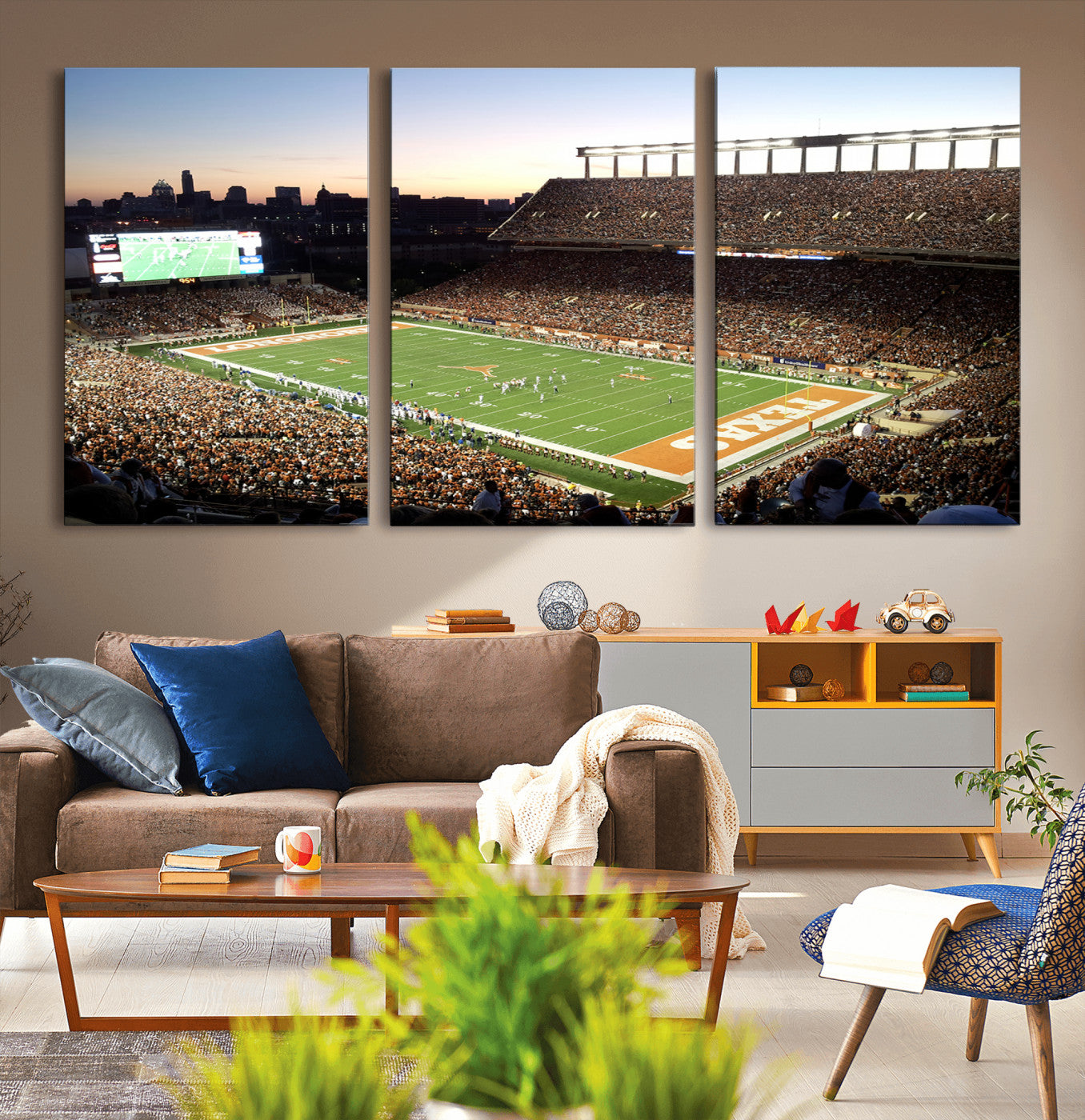 MGV-CV-60X30-3P - Darrell K Royal-Texas Memorial Stadium Canvas Wall Art - Texas Longhorns Football Match