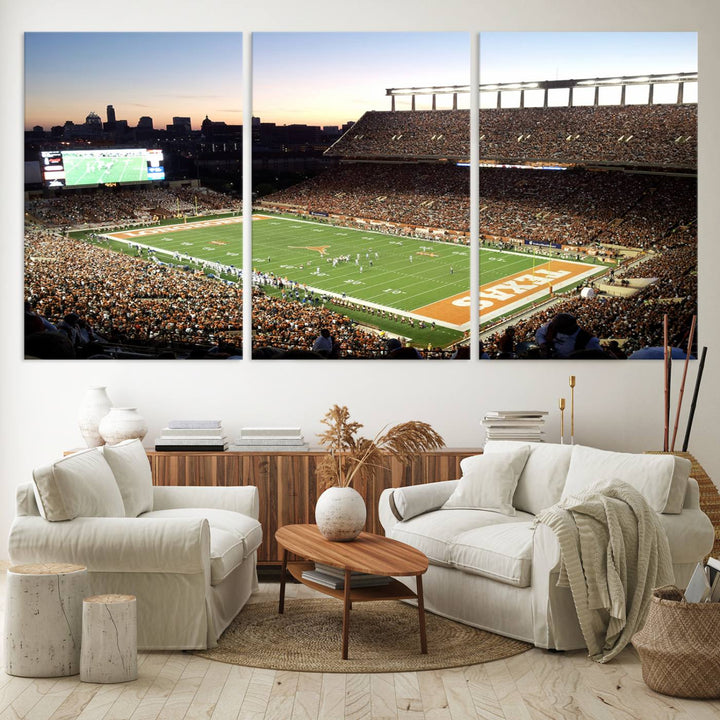 Darrell K Royal-Texas Memorial Stadium Canvas Wall Art - Texas Longhorns Football Match