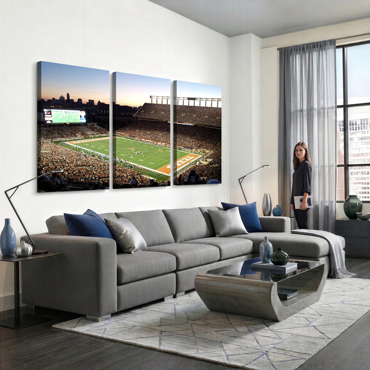 11455-MGV-CV-36X24 - Darrell K Royal-Texas Memorial Stadium Canvas Wall Art - Texas Longhorns Football Match