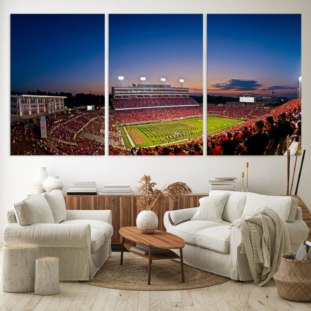 Wolfpack Football Team Print - Raleigh Carter-Finley Stadium Wall Art Canvas Print