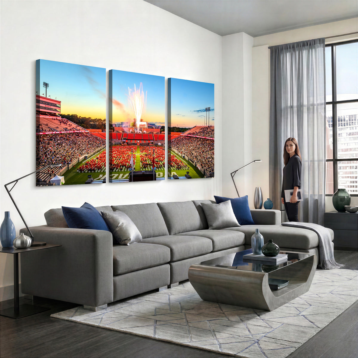 18017-MGV-CV-36X24 - North Carolina State University Canvas Print, Wolfpack Football Team Print