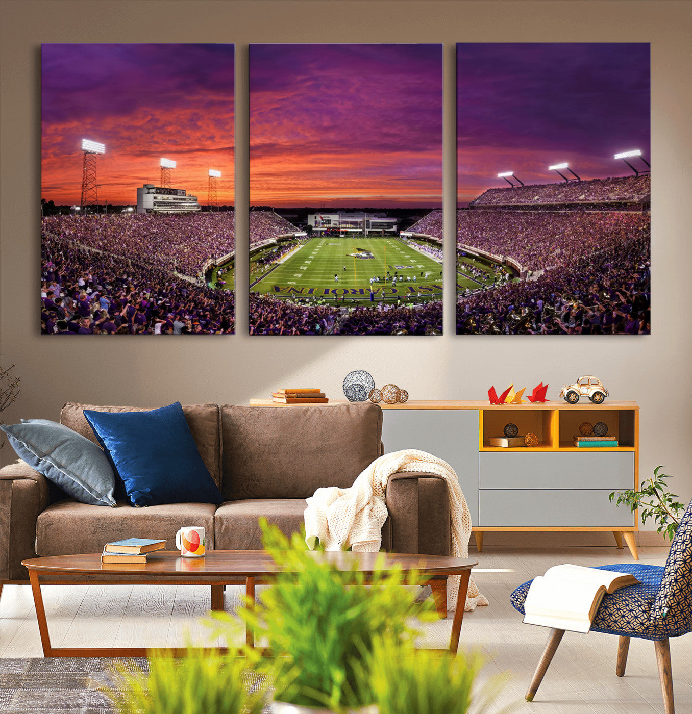 MGV-CV-60X30-3P - East Carolina University Pirates Football Print Canvas- Greenville Dowdy-Ficklen Stadium Wall Art