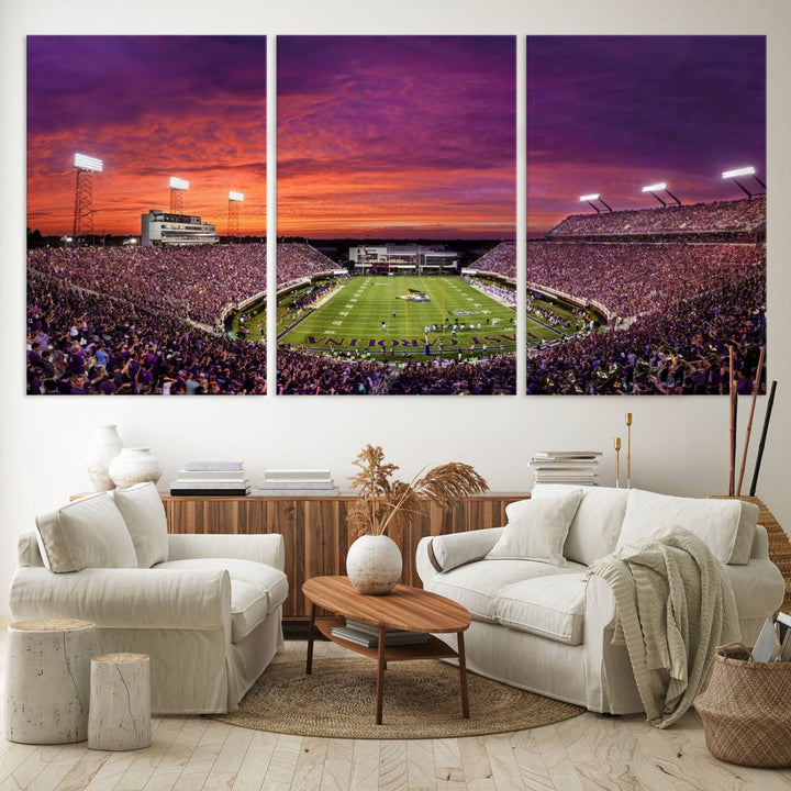 East Carolina University Pirates Football Team Print - Greenville Dowdy-Ficklen Stadium Wall Art Canvas Print