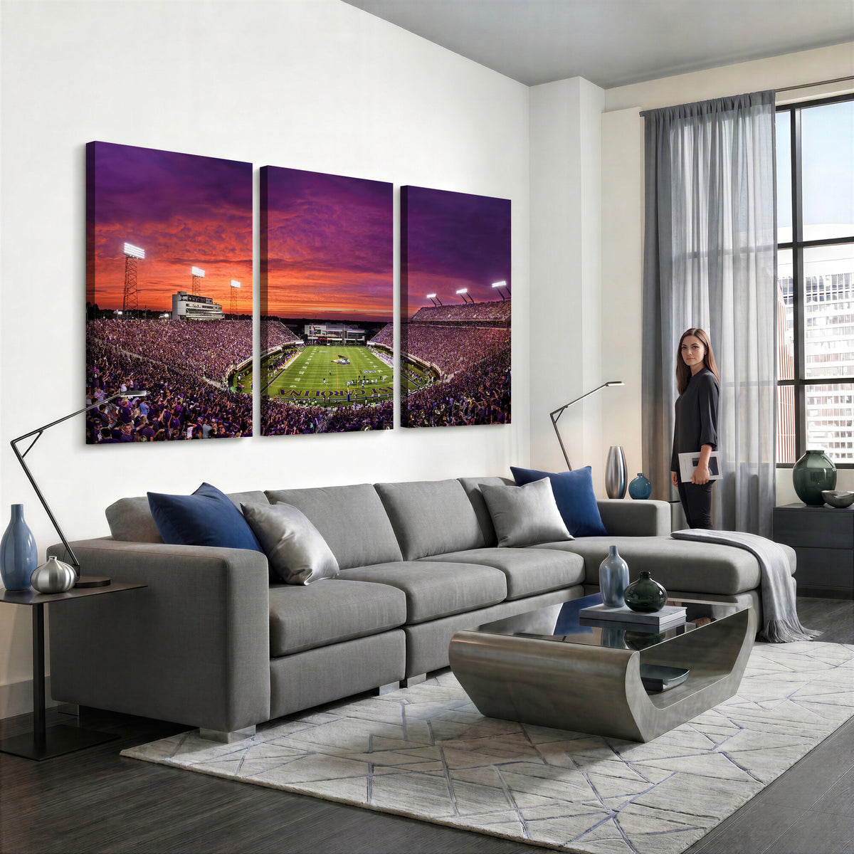 88575-MGV-CV-36X24 - East Carolina University Pirates Football Print Canvas- Greenville Dowdy-Ficklen Stadium Wall Art