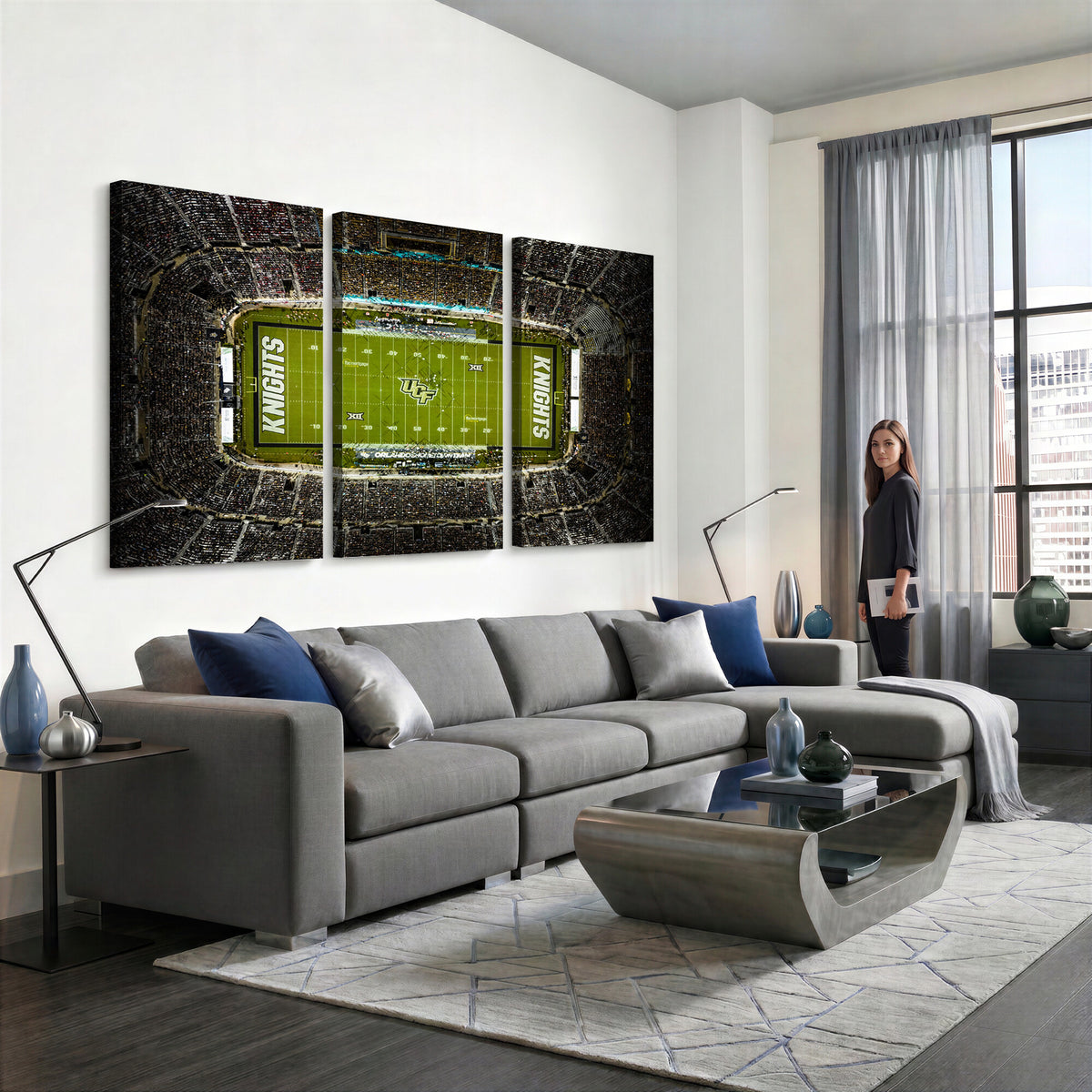 58050-MGV-CV-36X24 - UCF Knights Football Team Print - Orlando FBC Mortgage Stadium Wall Art, UCF Knights Canvas Print