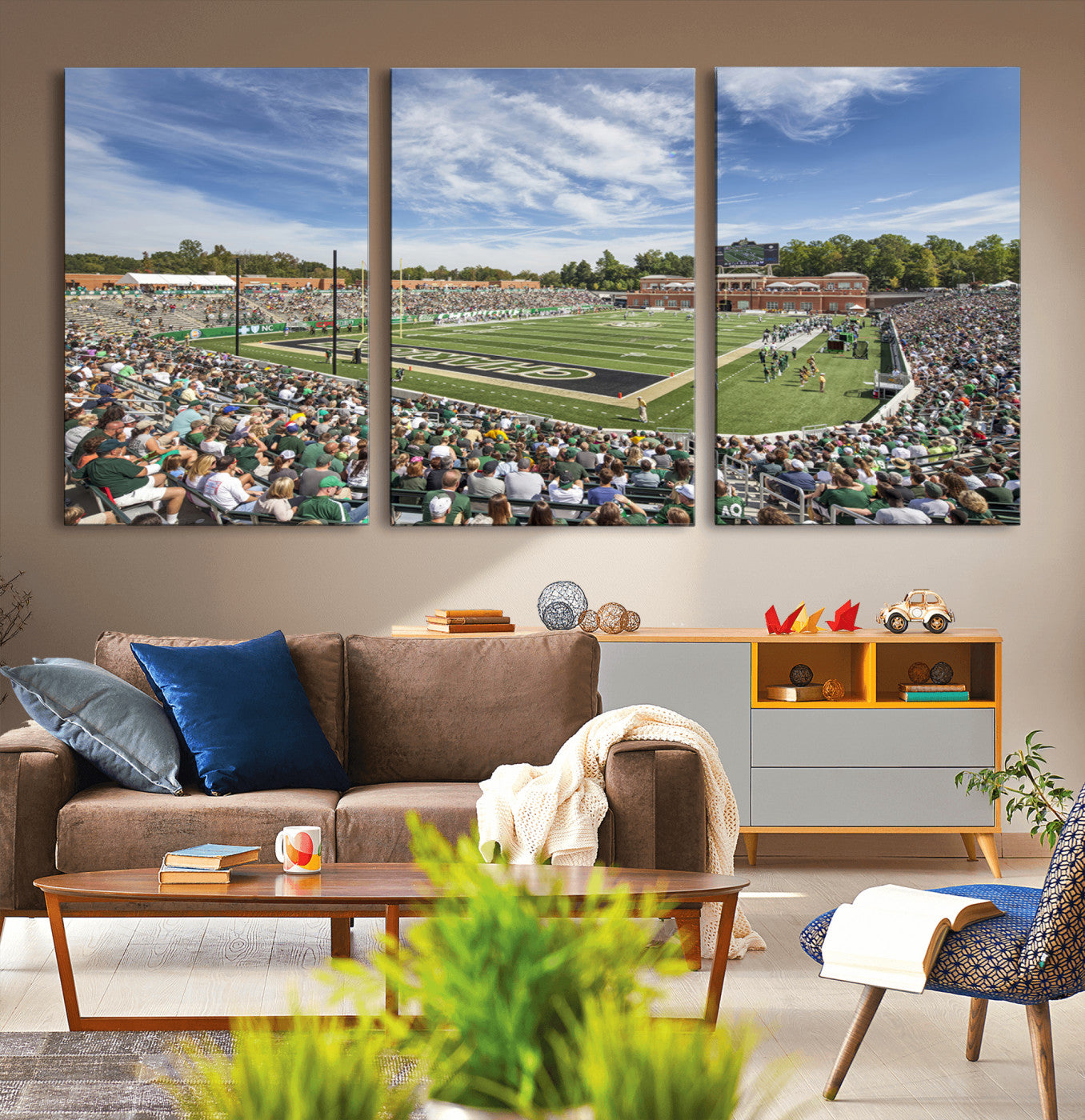 MGV-CV-60X30-3P - University of Charlotte 49ers Football Team Print - Charlotte Jerry Richardson Stadium Canvas Print