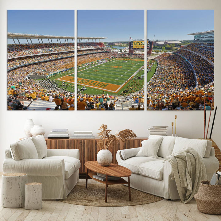 Baylor University Bears Football Team Print - Waco McLane Stadium Wall Art Canvas Print