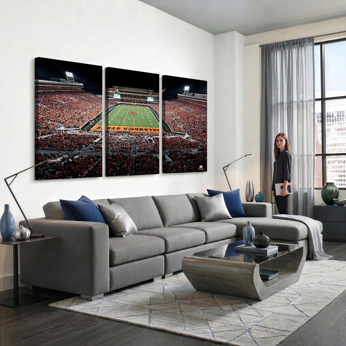 81675-MGV-CV-36X24 - Oklahoma State Cowboys Canvas Print, Football Team Print
