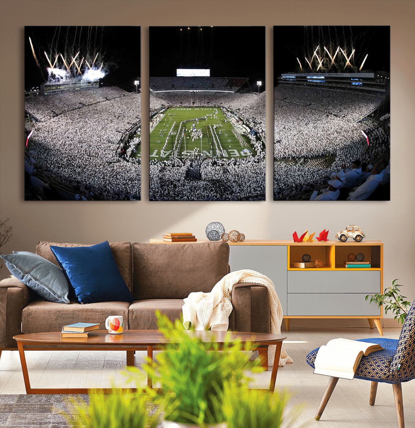 MGV-CV-60X30-3P - Penn State Beaver Stadium Canvas Wall Art - Nittany Lions Football Print