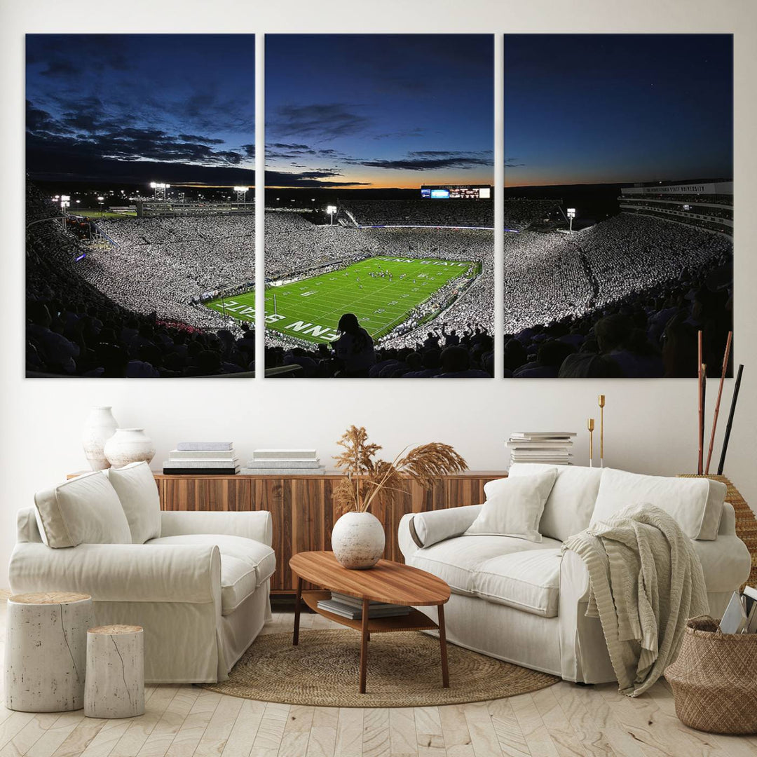 Penn State Nittany Lions Football Team Print - University Park Beaver Stadium Wall Art Canvas Print