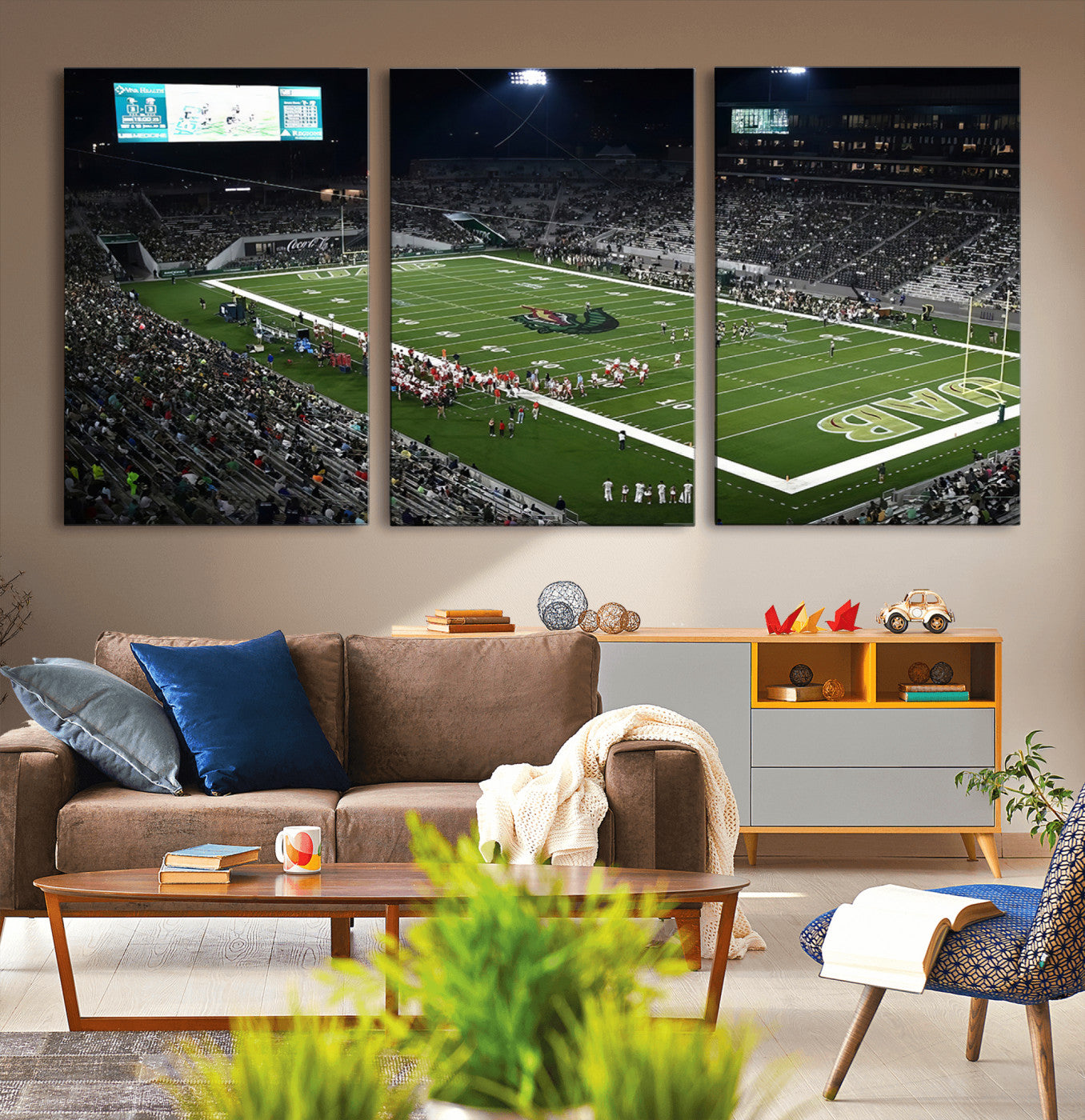 81740-MGV-CV-36X24-UAB Blazers Football Team Print - Birmingham Protective Stadium Wall Art Canvas Print