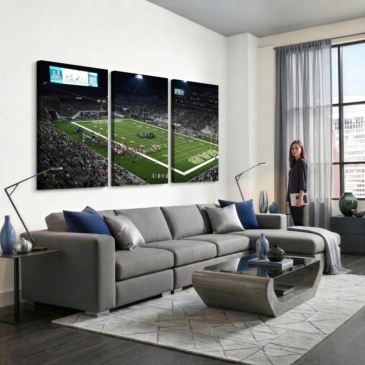 81740-MGV-CV-36X24 - UAB Blazers Football Team Print - Birmingham Protective Stadium Wall Art Canvas Print