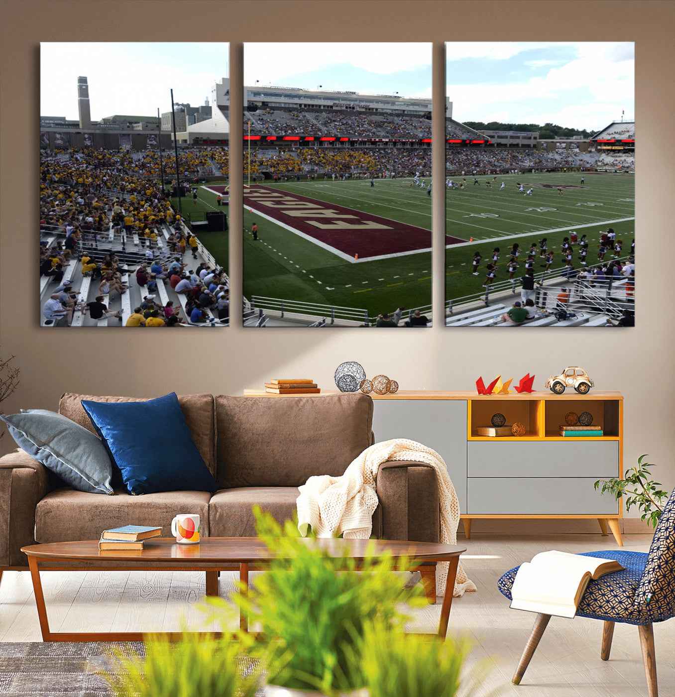 61503-MGV-CV-36X24-Boston College Eagles Football Team Print - Boston Alumni Stadium Wall Art Canvas Print