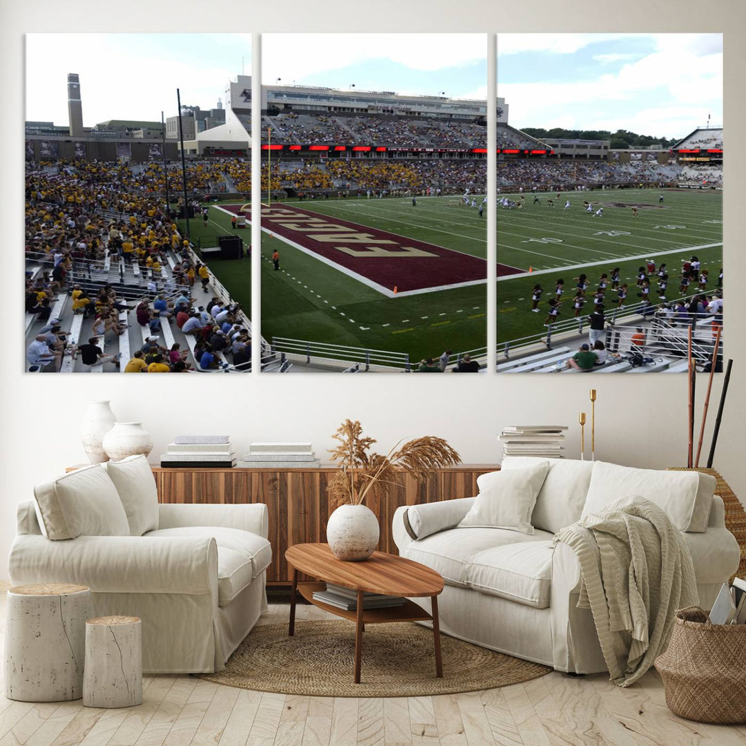 Boston College Eagles Football Team Print - Boston Alumni Stadium Wall Art Canvas Print