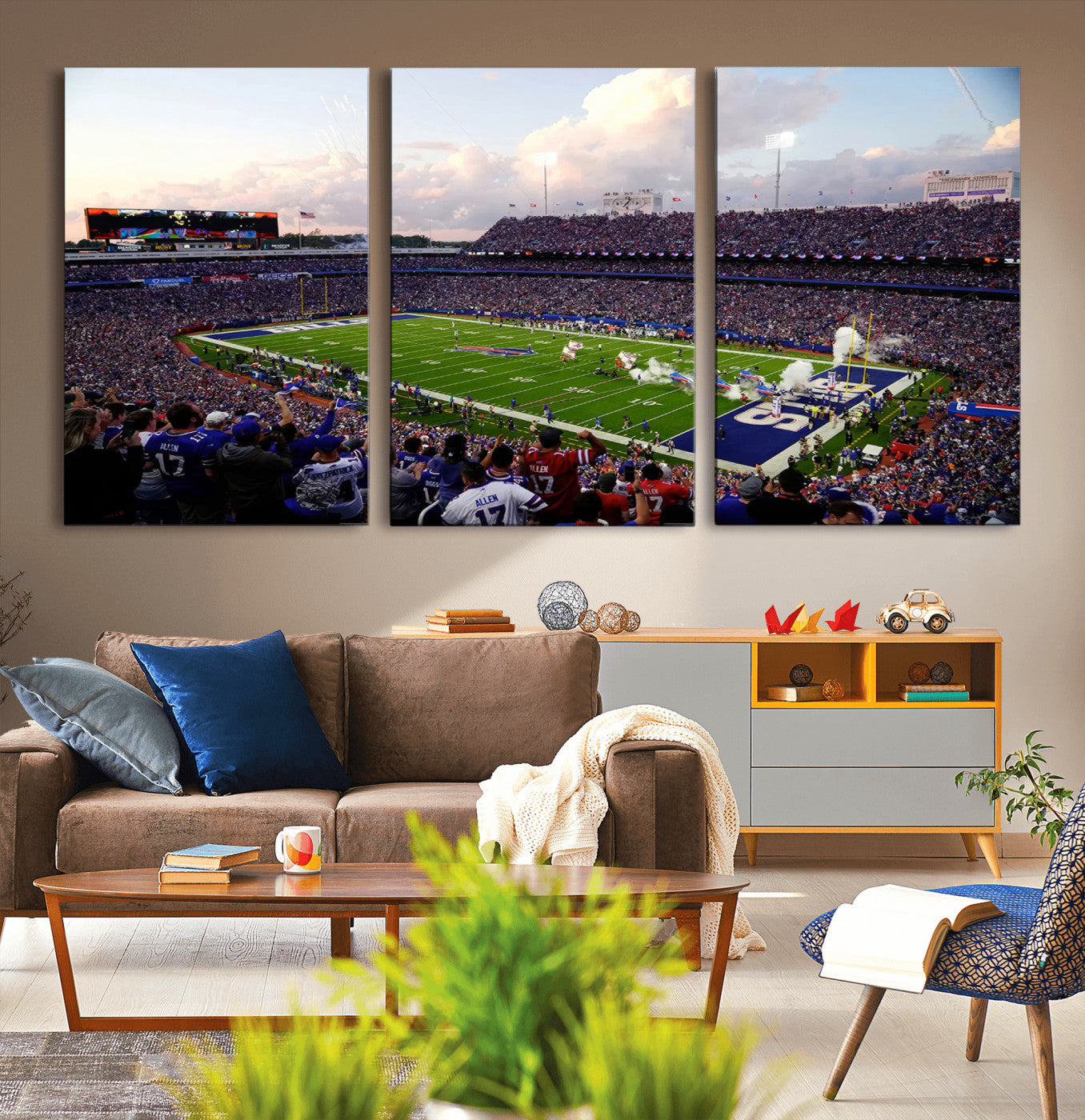 64066-MGV-CV-36X24-Buffalo Bills Football Team Print - Buffalo Highmark Stadium Wall Art Canvas Print