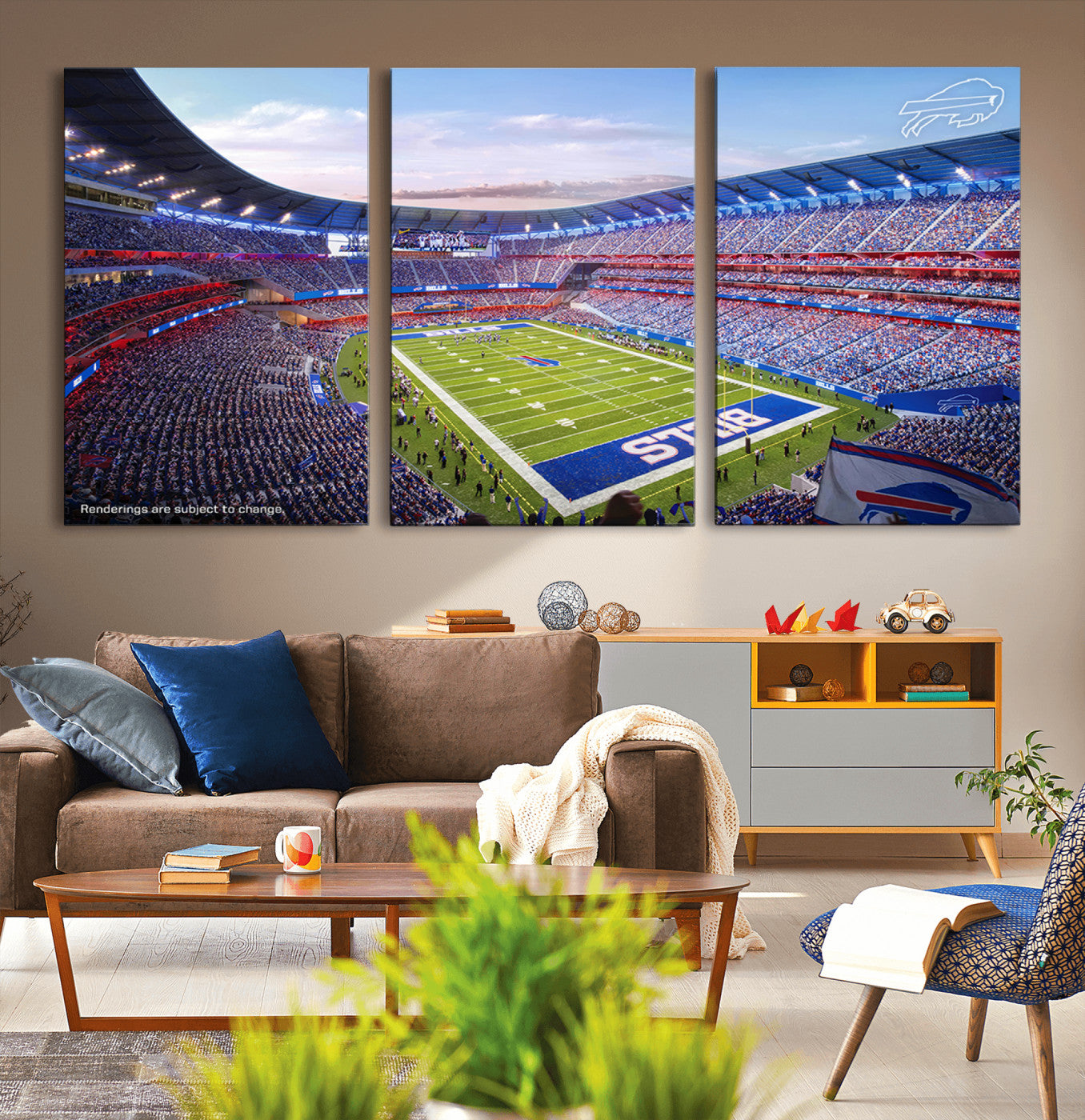 57873-MGV-CV-36X24-Buffalo Bills Football Team Print Canvas - Buffalo Highmark Stadium Wall Art Canvas Print