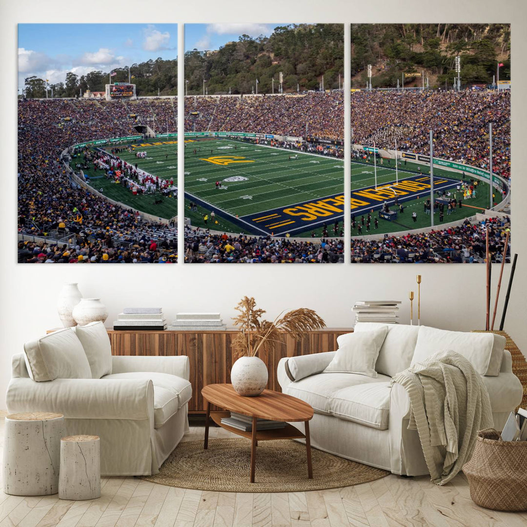 University of California Golden Bears Football Team Print - Berkeley California Memorial Stadium Wall Art Canvas Print