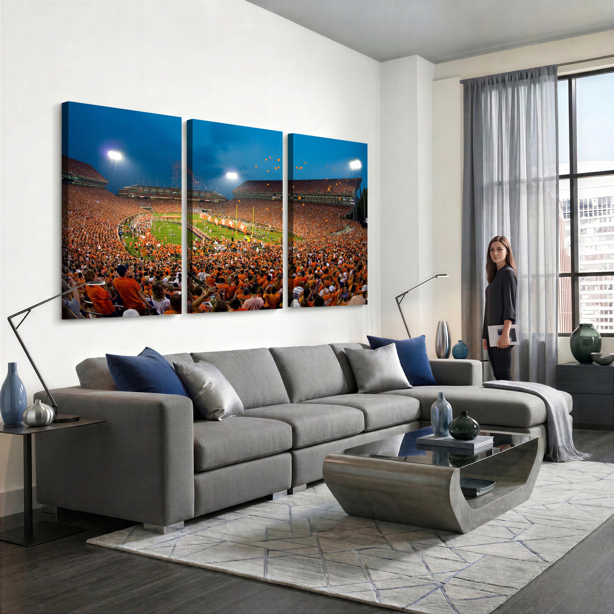 26196-MGV-CV-36X24 - Clemson University Tigers Football Team Print, Clemson