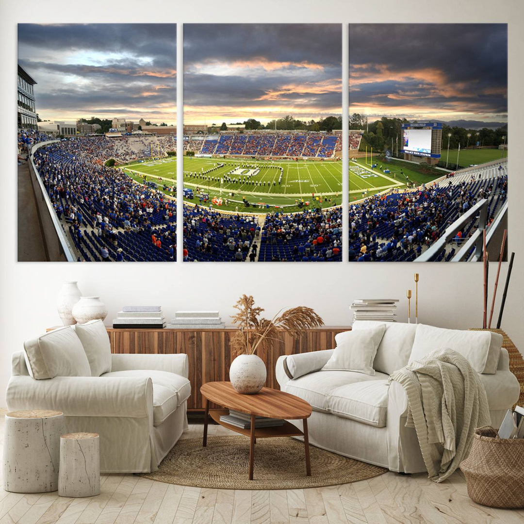 Duke University Blue Devils Football Team Print - Durham Wallace Wade Stadium Wall Art Canvas Print