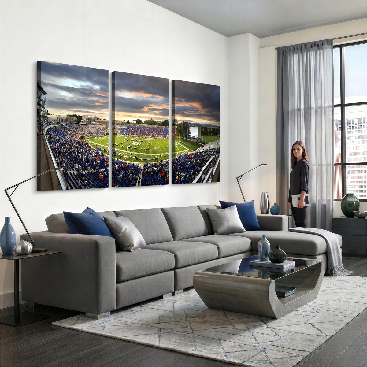 60433-MGV-CV-36X24 - Duke University Blue Devils Football Team Print, Durham