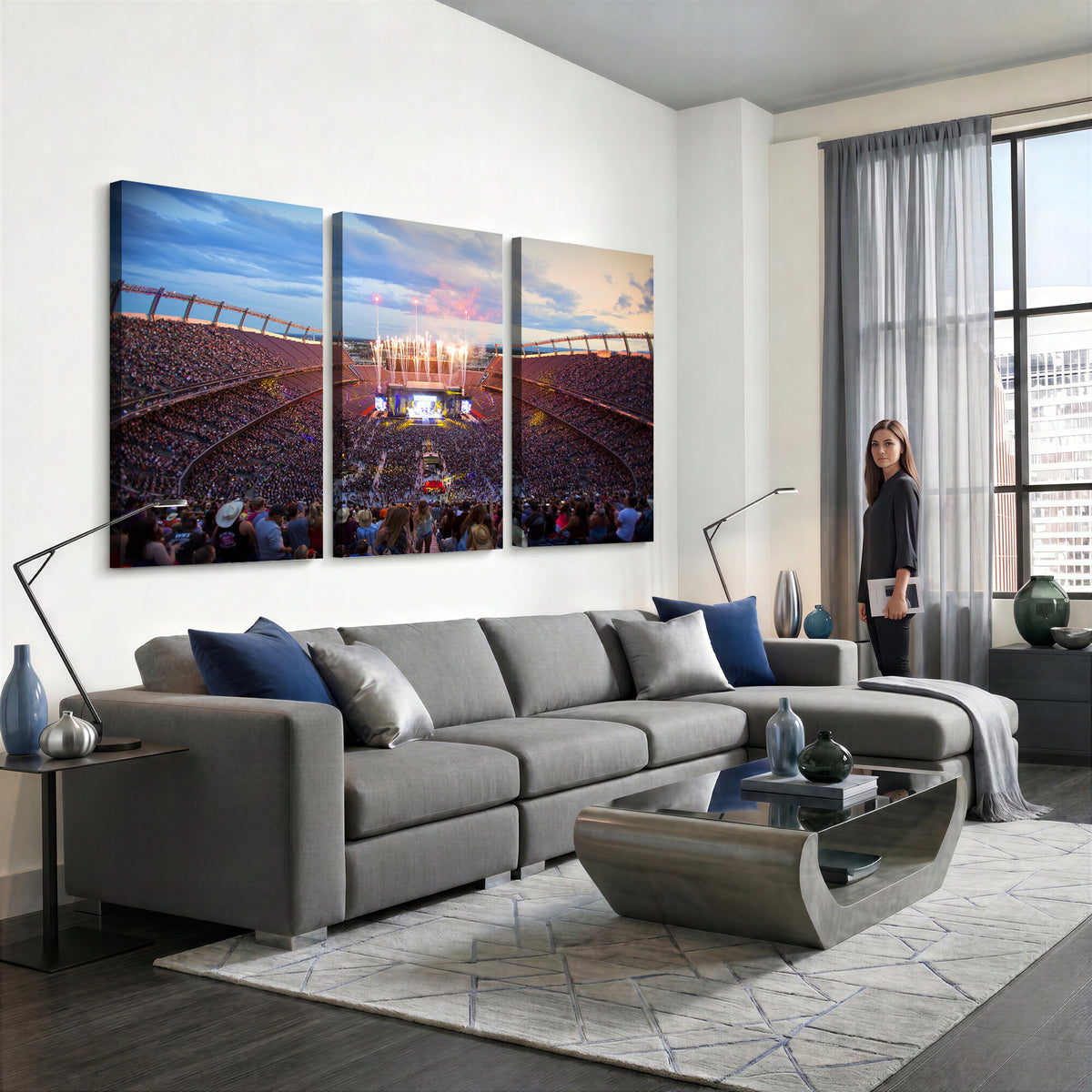 24689-MGV-CV-36X24 - Denver Broncos Football Team Print Canvas, Empower Field