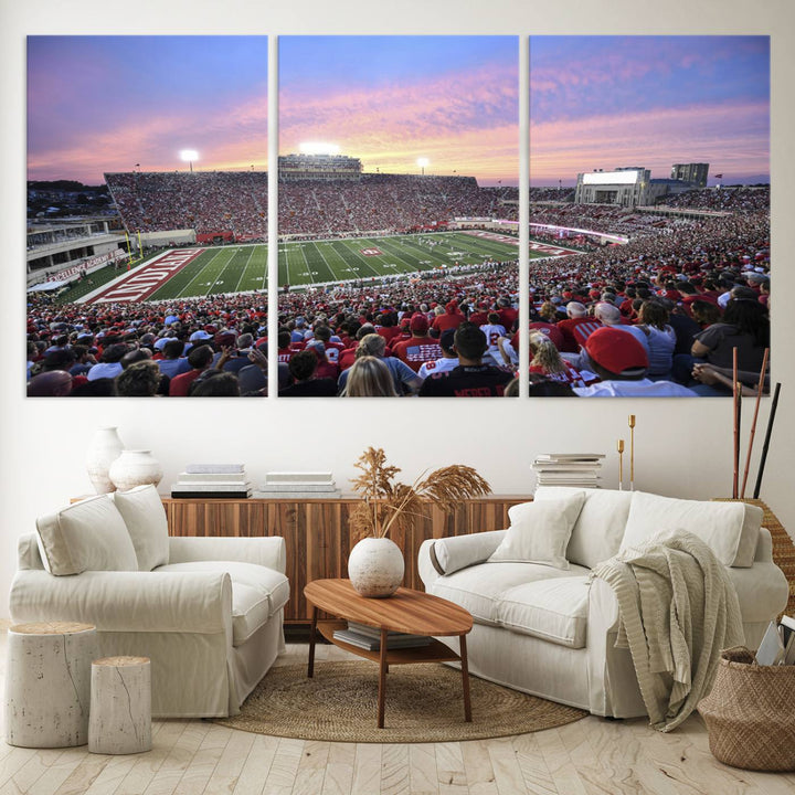 Indiana University Hoosiers Football Team Print - Bloomington Memorial Stadium Wall Art Canvas Print