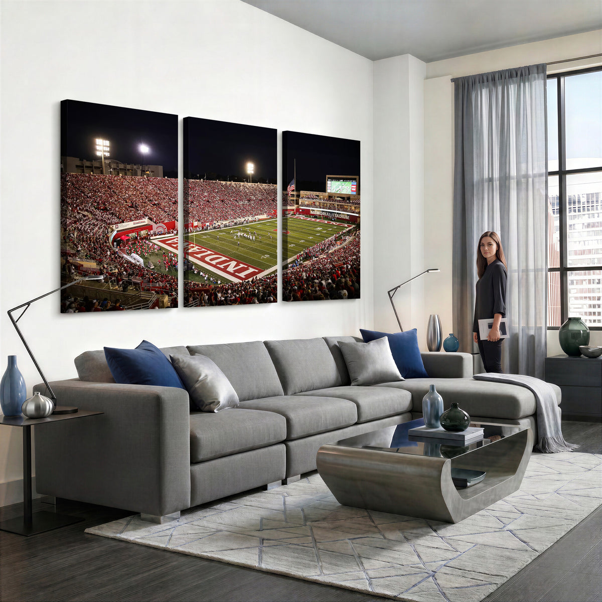 82748-MGV-CV-36X24 - Indiana University Hoosiers Football Team Print Canvas