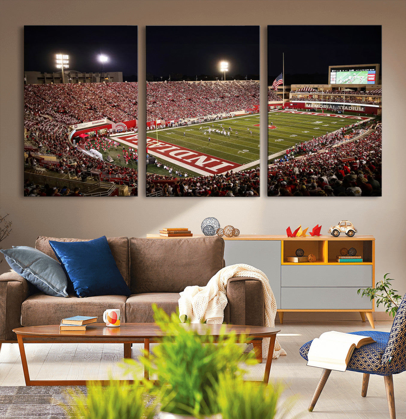 MGV-CV-60X30-3P - Indiana University Hoosiers Football Team Print Canvas