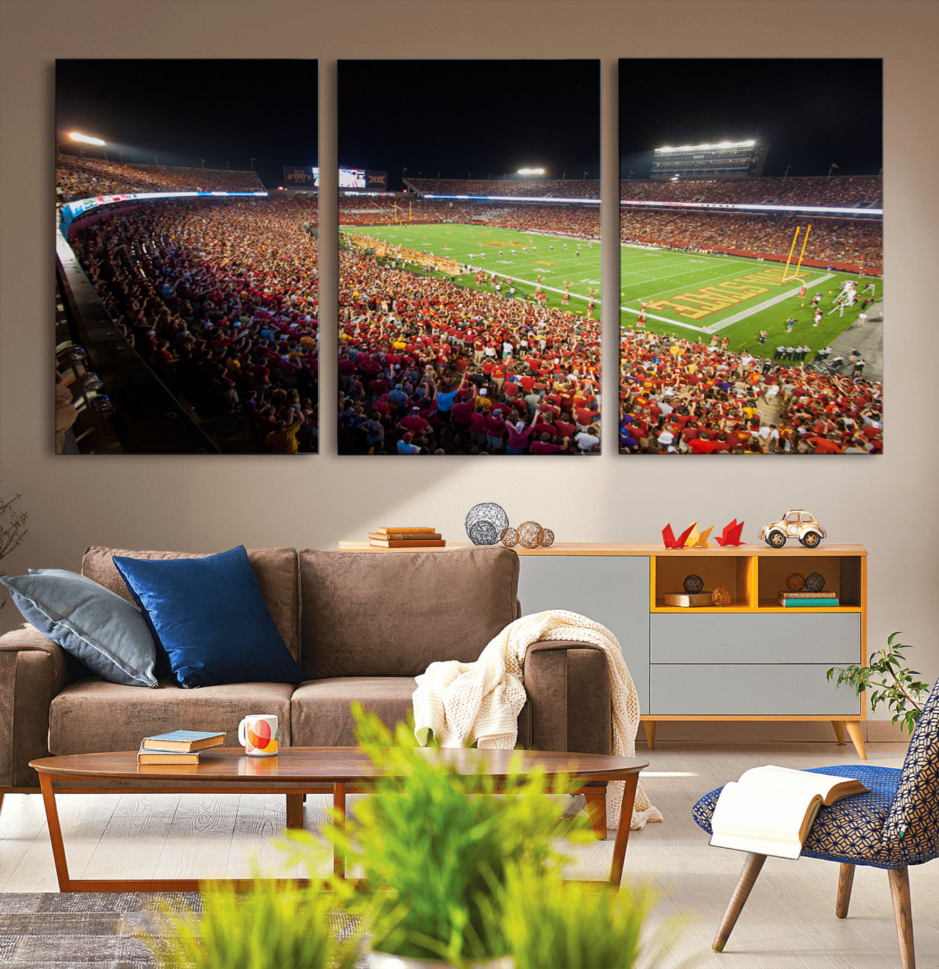 35139-MGV-CV-36X24-Iowa State University Cyclones Canvas Print, Football Team Print - Ames Jack Trice Stadium Wall Art