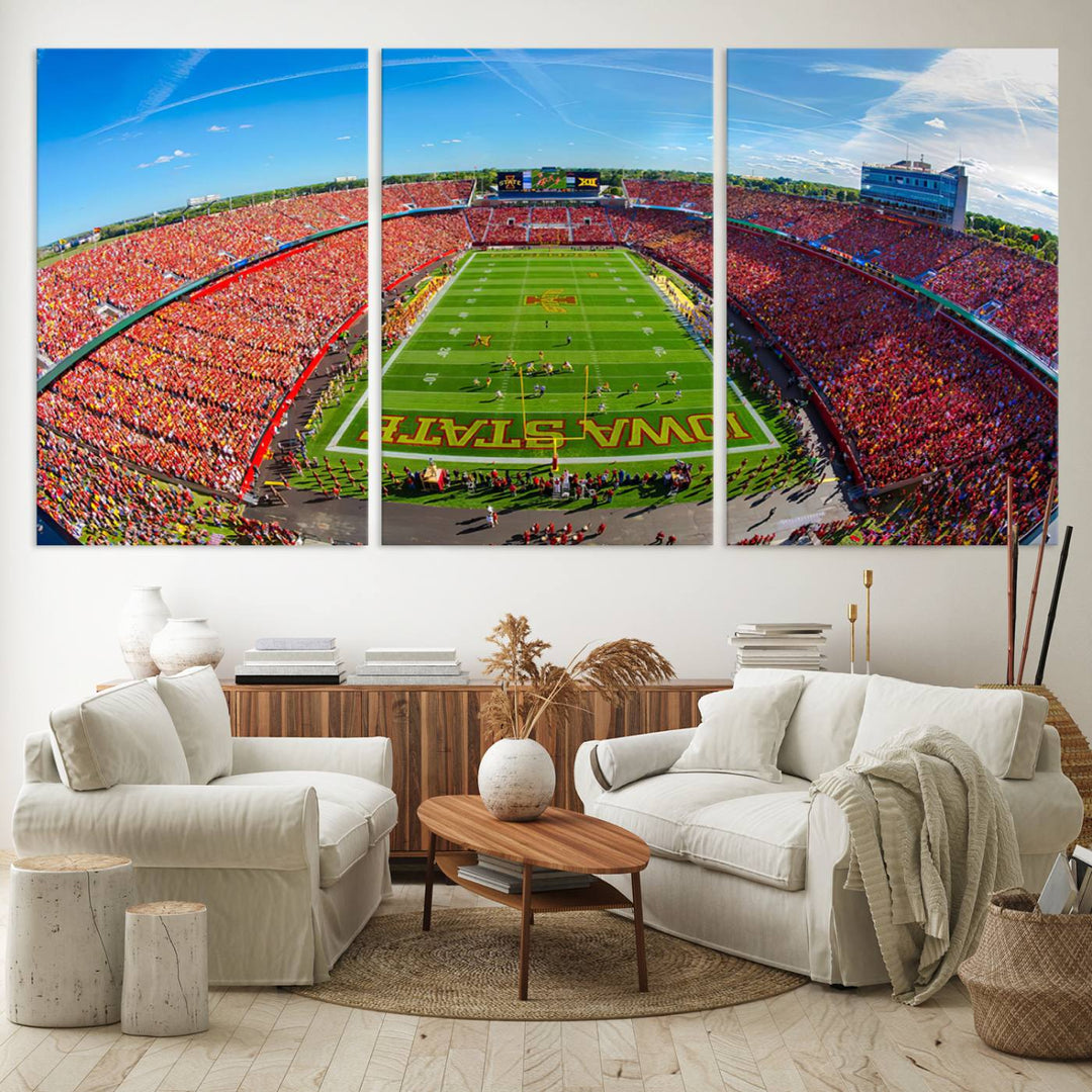 Iowa State University Cyclones Football Team Print - Ames Jack Trice Stadium Wall Art Canvas Print