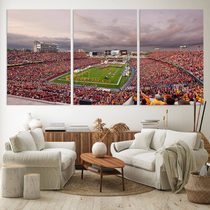 Iowa State University Cyclones Football Team Print - Ames Jack Trice Stadium Wall Art Canvas Print