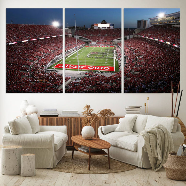 Ohio State University Buckeyes Football Team Print - Columbus Ohio Stadium Wall Art Canvas Print