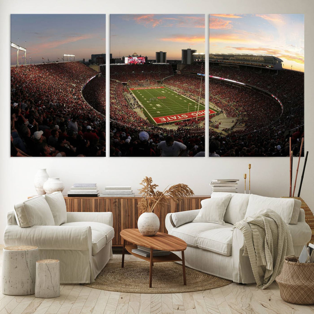 Ohio State University Buckeyes Football Team Print - Columbus Ohio Stadium Wall Art Canvas Print