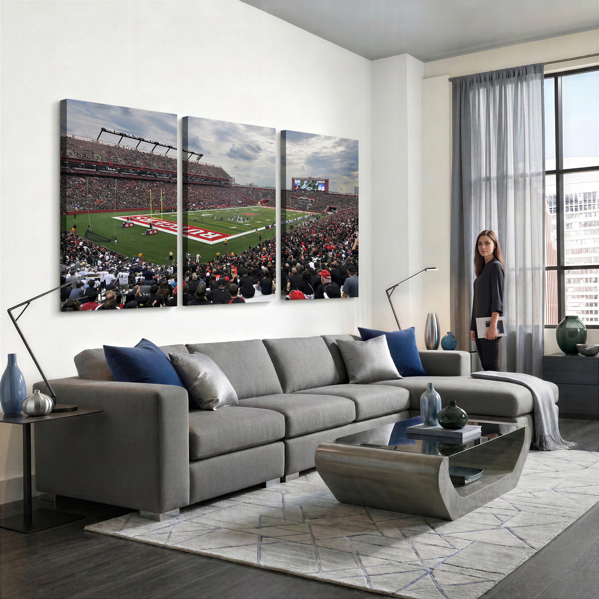 66777-MGV-CV-36X24 - Rutgers Scarlet Knights Football Team Print, SHI Stadium